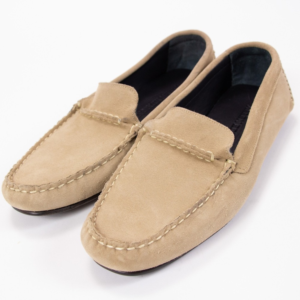 Allen Edmonds Mens 8.5 D Super Sport Suede Camp Moc‎ Driver Shoes Tan Beige